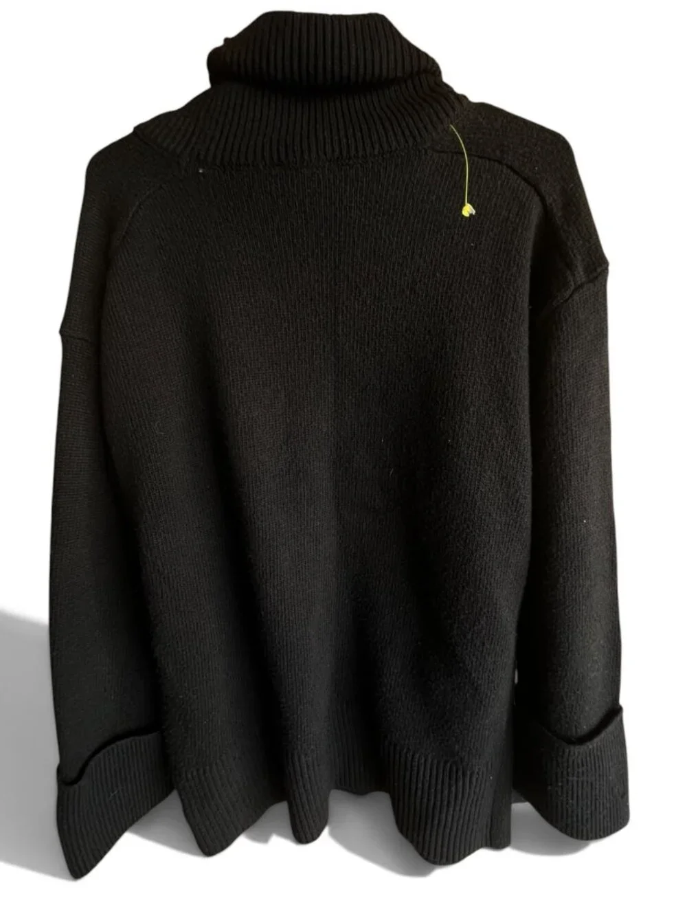 Talbots Black Heavy Knit Cowl Turtleneck Pullover Sweater Size S